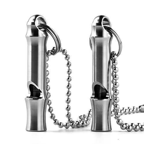 TIMULTI 防災用 チタン 緊急ホイッスル 危険防止救急笛 (シルバー