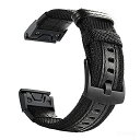 交換ベルトに適合するガーミン Garmin EPIX2 / Fenix 7 / Fenix 6 / Fenix 5 / Approach S62用 QuickFit 22mm ナイロンを編むキャンバス クイックリリース瞬時取り付け 対応 Forerunner 955/ Instinct 2/ MARQ(ブラック)