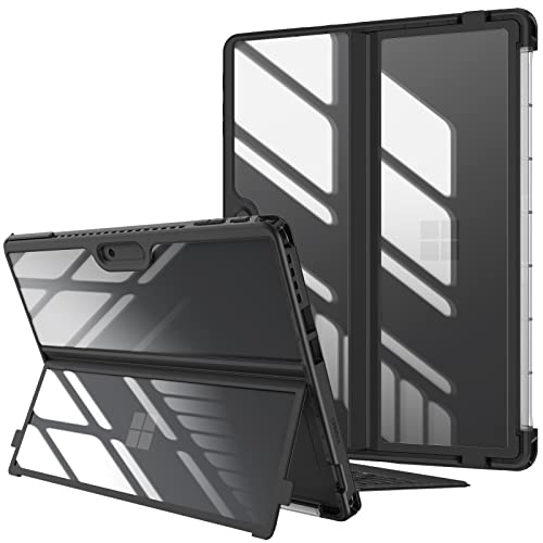 Fintie for New Microsoft Surface Pro 9 / Pro 9 5G 2022 13インチ ケース タイプカバー ソフトTPU 全面保護型 スタンド保護機能付き キックスタンドケース 軽量 薄型 耐衝撃（1ブラック）