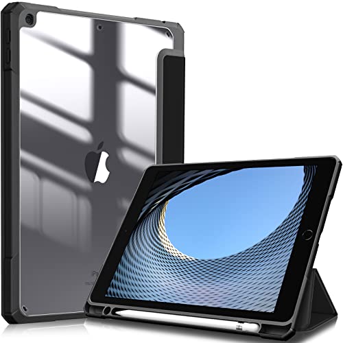 Fintie iPad 10.2 ケース iPad 第9 / 8 / 7世代 ケース 2021 2020 2019 透明バックカバー Apple Pencil 収納可能 三つ折スタンド スリープ機能 軽量 薄型 傷つけ防止 PU合成レザー TPU (モデル番号A2602、A2603、A2604、A2605)(1ブラック) Fintie iPad 10.2 ケース iPad 第9 / 8 / 7世代 ケース 2021 2020 2019 透明バックカバー Apple Pencil 収納可能 三つ折スタンド スリープ機能 軽量 薄型 傷つけ防止 PU合成レザー TPU (モデル番号A2602、A2603、A2604、A2605)(1ブラック)