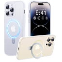 【利便性・スタンド・Magsafe】CASEKOO iPhone14Pro 用 ケース 隠し収納式 米軍MIL規格 耐衝撃 スマホケース 薄形半透明 マット仕上げ 指紋防止 ストラップホール付き ワイヤレス充電対応 2023年新型 アイフォン 14pro 用 ケース 6.1インチ カバー(マットクリア)