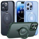 【実用性重視な人に！】CASEKOO iPhone13Pro 用 ケース Magsafe対応 隠しスタンド 米軍MIL規格 耐衝撃 スマホケース 薄形半透明 マット仕上げ 指紋防止 ストラップホール付き ワイヤレス充電対応 2023年新型 アイフォン 13pro 用 ケース 6.1インチ カバー（ブラック）