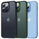 【本体の色 4色】CASEKOO iPhone13 Pro 用 ケース 半透明 マット感 指紋防止 耐衝撃 米軍MIL規格 ストラップホール付き SGS認証 黄変防止 耐久 サラサラ カバー ワイヤレス充電対応 2022年新型 アイフォン 13 プロ用 6.1 インチ ケース(マットブラック)