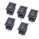 YFFSFDC 5個DC ACロッカースイッチ、SPSTミニオン/オフトグルスイッチ2ピンAC 125V-250V DC 12V 24V 36V 48V 60V...