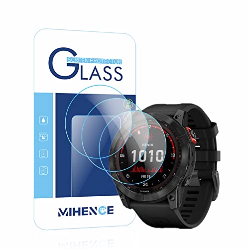 【3枚入り】 Mihence Compatible with GARMIN(ガーミン) fenix 7X Pro 保護フィルム, 9H ガラス保護フィルム 対応 Fenix 7X / 7X Solar / 7X Pro Smartwatchスマート腕時計 2.5Dラウンドエッジ ウォッチ指紋防止保護膜-2022