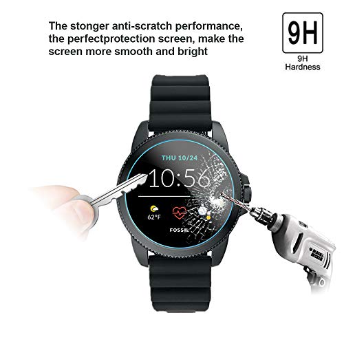 【3枚入り】 Mihence Compatible with FOSSIL Gen 5E 保護フィルム, 9H ガラス保護フィルム 対応 Fossil Gen 5E 42mm / 44mm Smartwatchスマート腕時計 2.5Dラウンドエッジ ウォッチ指紋防止保護膜