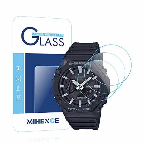 【3枚入り】 Mihence Compatible with G-SHOCK GA-2100 保護フィルム, 9H ガラス保護フィルム 対応 CAS..