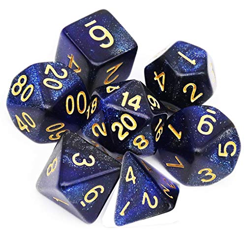 Yourandoll 7 ʑ̂̃_CX TCR 16mm D20 D12 D10 D8 D6 D4 Dungeons and Dragons ADNDA TRPGA Ȃǃe[uQ[p (ubN u[ )