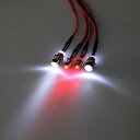 【ノーブランド 品】RC 1:10 On-Road Car用 5mm 3mm 夜 LED ヘッドライト 4本入り 2白2赤