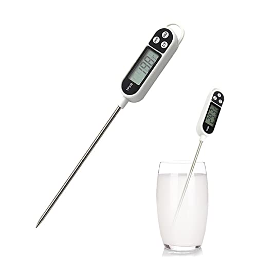 DFsucces 温度計 料理用 デジタル 肉 温度計 304ステンレス鋼 キッチンクッキング 水温計 速読 水洗可 錆防止 油温度測定用品 -50℃?300℃/-58°F~+572°F測定 キッチン温度計のサムネイル