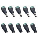 サムコス 5.5mm x 2.1mm DC 12V電源アダプタクイックコネクタ ネジ端子アダプタ CCTVカメラとLEDテープライト用DCジャック変換プラグ 10個セット (5 メス + 5 オス)(2)