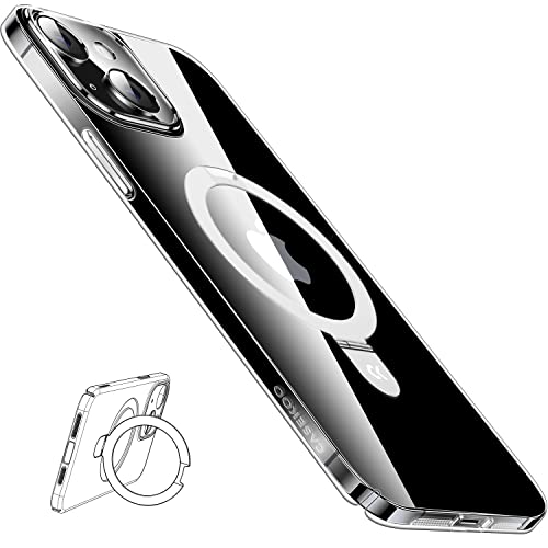 【薄型かつ機能充実】CASEKOO iPhone 13 ケース Magsafe対応 隠し収納式 スタンド クリア 薄型 スリム 全面保護 SGS認証 ストラップホール付き カバー ワイヤレス充電対応 アイフォン 13 用 ケース（クリア）