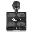 Neewer 金属製50mmクイックシューベースクランプとQRプレート バブル水準器と調節可能なレバーノブ付き 三脚ボールヘッドに適用