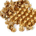 リベット ネジ式 6mm 金具 真鍮 30個入り ネジ入り 金具 財布 レザークラフト 材料 DIY ハンドメイド パーツ(3)