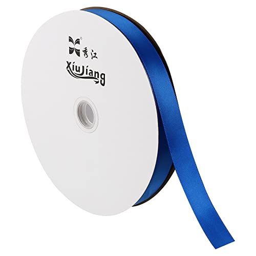 PATIKIL 20 mm幅 91.4 M サテンリボン 両面ソリッド クラフトロール パーティー ホームDIY ラッピングデコレーション用 ブルー