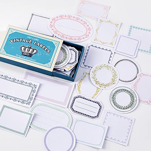 YINKE シール ステッカー フレークシール コラージュ 素材 アンティーク レトロ ミニメモ ジャンクジャーナル コラージュ 手帳ノート 手紙 (60枚)