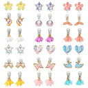 キッズ イヤリングセット こども用 おしゃれクリップキッズ 女の子アクセサリーセット子供 イヤリング おもちゃ、小さな女の子のためのイヤリング、キッズのための蝶のイヤリング 小学生 縁日 お祭り景品 夏祭りに大活躍 プレゼント 混合様式、18組 (Flower)(3)