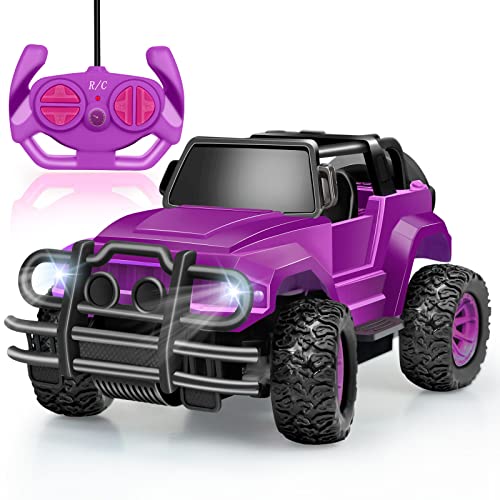 ラジコン ラジコンカー こども向け 車 おもちゃ オフロード ジープ RCカー 1/20 リモコンカー 車 おもちゃ グルメRV 子供 おもちゃ 男の子 女の子 プレゼント 贈り物 誕生日 (ラジコン -パープル)