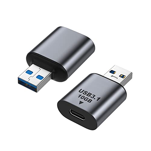 USB Type C 変換アダプタ (2個セット) MOSHTANATH USB 3.1 Gen2 Type C メス to USB 3.1オス 変換 5V/3A 急速充電と10Gbps高速データ転送同期 MacBook Pro/Air/iPhone/iPad/Huawei/Samsungなどに対応