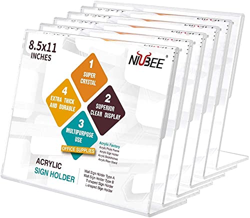 NIUBEE サインホルダー 【6セット】A4判　L型横　サインスタンド　POPスタンド　アクリル スタンド　ポ..