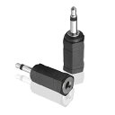 サムコス 2個入 3.5mm ステレオ モノラル 変換プラグ ミニプラグ ステレオミニプラグ(メス)-3.5mm モノラルミニプラグ(オス) 変換 プラグ オスメス 変換アダプタコネクタ テープレコーダーなど用