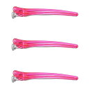 KISARGダッカールメンズ ヘアクリップ ヘアピン美容師プロ用 前髪 男女兼用 Lサイズ 12.3cm 3本セット クリアピンク