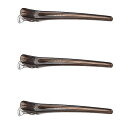 KISARGダッカールメンズ ヘアクリップ ヘアピン美容師プロ用 前髪 男女兼用 Lサイズ 12.3cm 3本セット クリアブラック