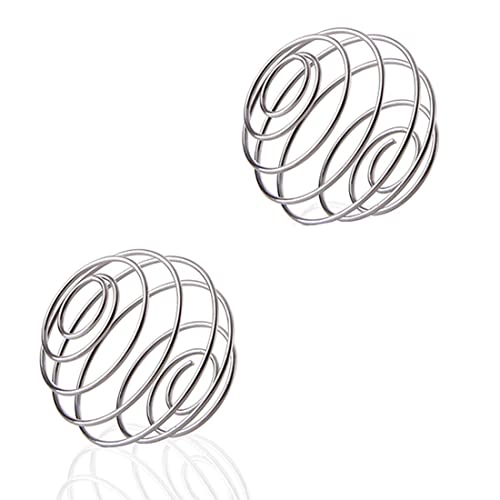 2個ステンレス鋼ボールシェーカーボールワイヤー泡立て器ボールシェーカーカップボトルミキサー用プロテインミキシングボール（直径5cm）
