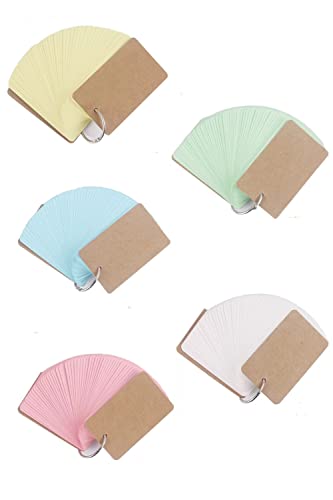 YFFSFDC 単語帳 単語カード 暗記カード 50枚×5冊250枚 学習帳 テスト 単語帳 大きめ メモ帳 暗記効率アップ 英語 漢字 試験 検定 漢字学習用品