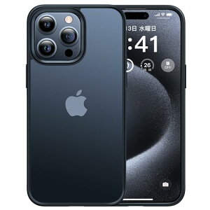 【本体の色・3色】CASEKOO iPhone 15 Pro 用 ケース 耐衝撃 滑り止め 指紋防止 米軍MIL規格 マット仕上げ ストラップホール付き SGS認証 黄変防止 耐久性 カバー ワイヤレス充電対応 アイフォン 15 プロ 用 6.1 インチ ケース(マットブラック)