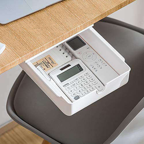 デスク下 収納ボックス 引き出し式 ミニ 小物入れ 整理 机下トレイ 文房具 便利 小物 収納ホルダー 強..