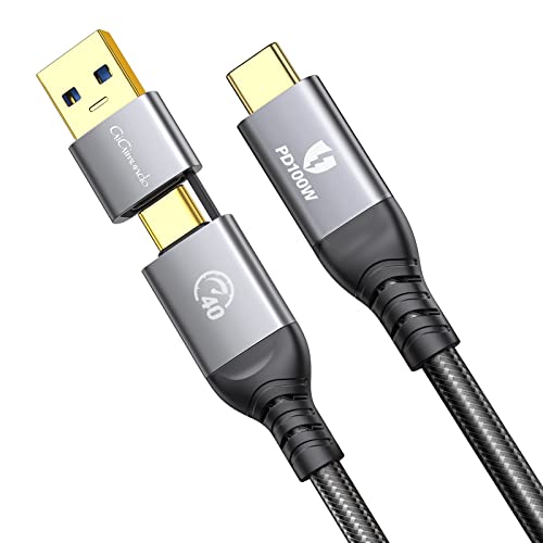GiGimundo USB 3.2 Gen 2x2 ֥ 2-in-1 USB-A/C to USB-C40GbpS®ǡž 100W® 4K@60Hz PDб Thunderbolt 3/MacBook/iPad Pro/SwitchType-Cб Ķѵ(0.5M