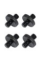 YFFSFDC 汎用 1/4"オス-1/4"オス カメラネジ ダブルヘッドスタッド アルミニウム合金 4個セット 多用途 撮影用ネジ ネジアダプタ