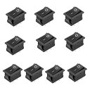 10個DC ACロッカースイッチ、SPSTミニオン/オフトグルスイッチ2ピンAC 125V-250V自動車用オートバイボートの切断小型ファン小型家電スイッチ コ...