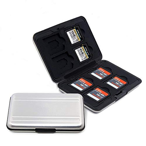YFFSFDC マイクロ SDカード 収納 16枚 ブラック アルミ メモリー カードケース 両面 収納 タイプ SDカード収納ケース 防塵 防水 防震