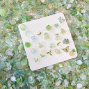 DUOLEIMI ネイルパーツ 花 蝶々 種類豊富 100pcs リボン アクセサリーパーツ 春ネイル ネイルアート パーツ 立体 レジン用 DIY ジュエリーパーツ (夜光緑)