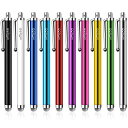 Mixoo スタイラスペン タッチペン 10本セットipad iphone Androidスマートフォン タブレット対応 多色 導電繊維製ペン先