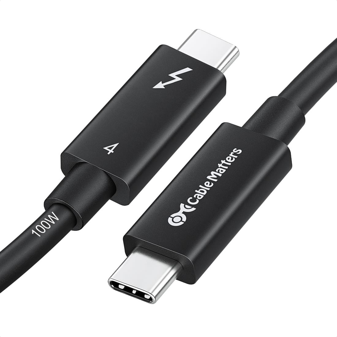 【Intel Thunderbolt 認証取得】Cable Matters 40Gbps Thunderbolt 4 ケーブル 2m Active サンダーボルト 4 ケーブル 100W充電 8Kビデオ USB4/Thunderbolt 3/USB-Cに対応
