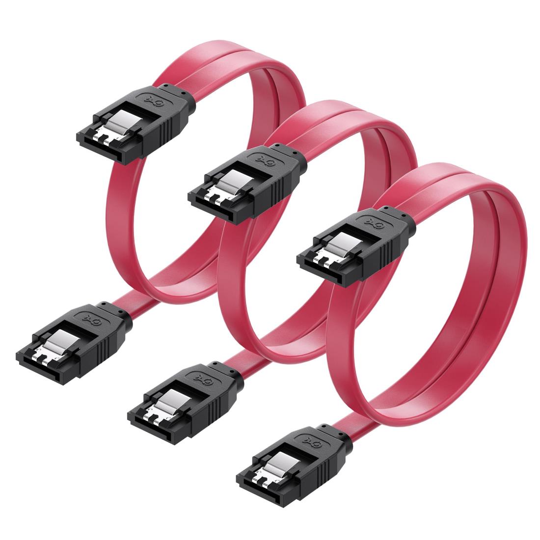 Cable Matters SATA ケーブル （ストレート型） 45cm 3本セット 6 Gbps対応 ラッチ付き SSDとHDD増設 S..