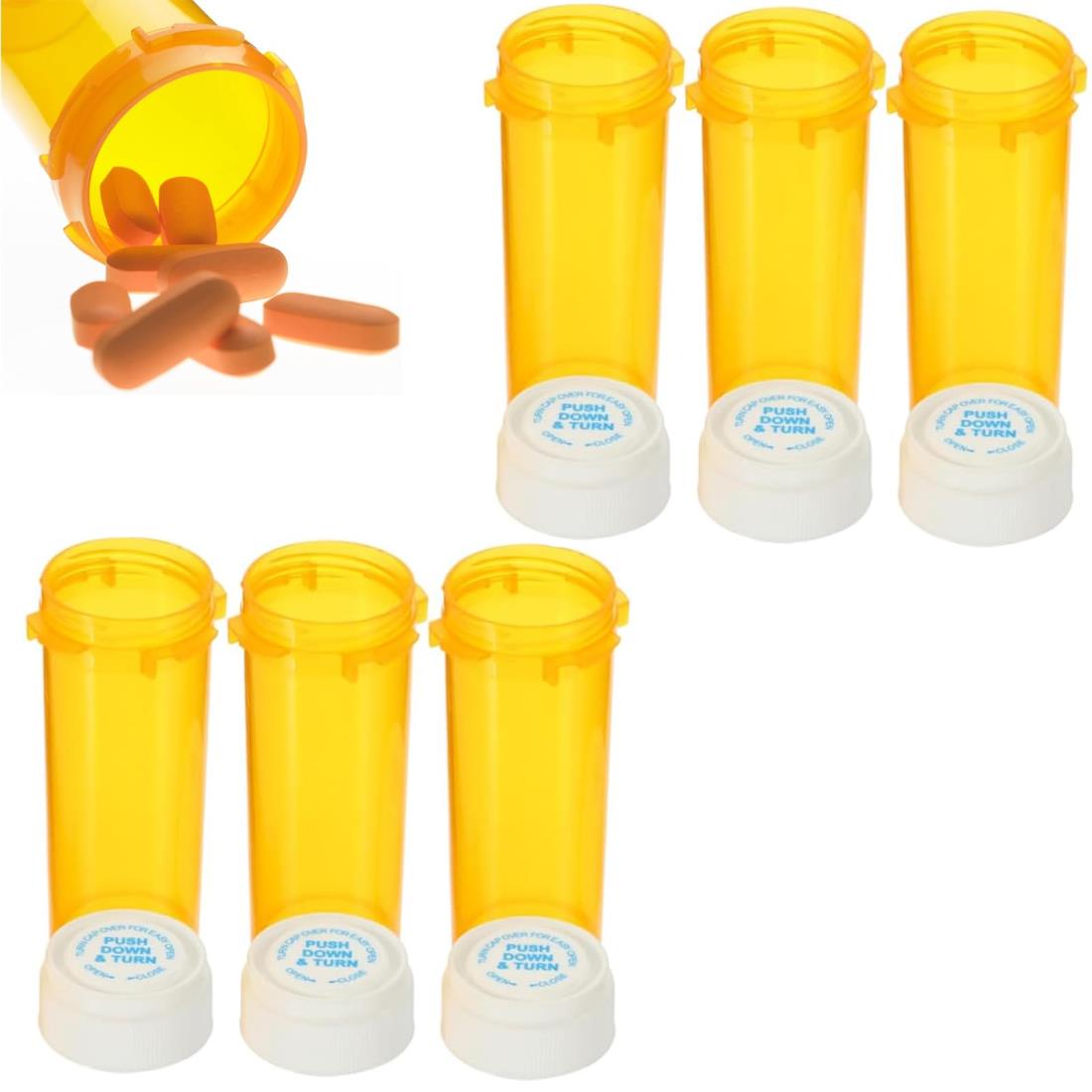 Phyxiul ピルケース 薬ケース 常備薬 海外 ピルケース チャイルドロック 両面使用可能 30mL6個セット