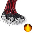 サムコス ジオラマ電飾用 LED 5mm 白/イエロー 小型電球 配線付き 3-12V用 抵抗付属汎用 電車模型 模型電飾 建物模型 カラーライト (イエロー)