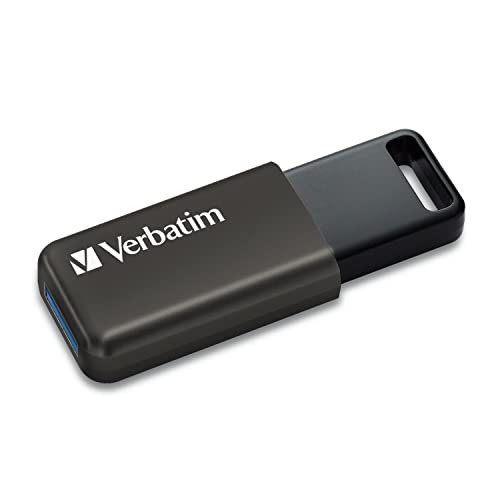 バーベイタムジャパン(Verbatim Japan) USBメモリ 128GB USB3.2(Gen1) スライド式 ストラップホール付き Windows Mac 対応 国内安心サポート ブラック 128ギガ USBSLM128GZV1