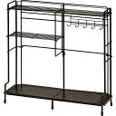 和平フレイズ 鉄 コンロサイド ラック 約52×15.5×50cm ブラウン 調味料 キッチンツール 収納 フック付