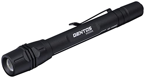 GENTOS(ジェントス) 懐中電灯 LEDライト 充電式(専用充電池/単4電池) 130ルーメン Gシリーズ GF-104RG ..