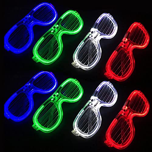 [zhihu] 光るメガネ パーティー サングラス 8個セット LED おもしろメガネ 光るめがね クリスマス 新年 誕生日 眼鏡 仮装 子供 大人 撮影用小道具(A)