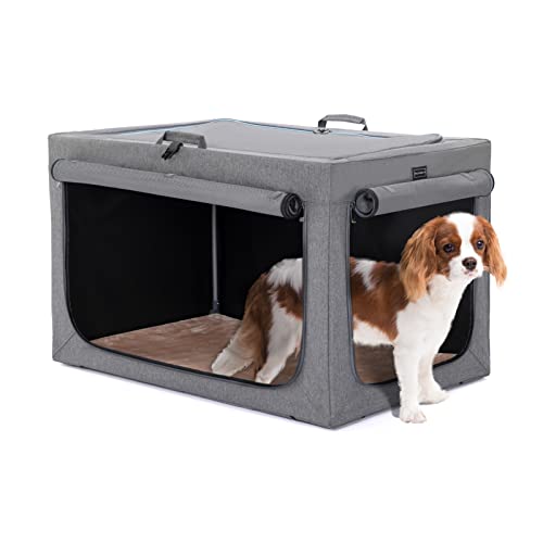 Petsfit ソフトクレート 中型犬 小型犬 クレート 折りたたみ 犬 76L*51W*48H cm ソフトケージ 回転式パイプ 折りたたみケージ 犬用 屋内屋外 旅行 外泊 防災