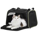 PETSFIT ペットキャリー バッグ 猫キャリー 中・大型猫用・小型犬・うさぎ用 車載/ドライブ/キャンピング/旅行/通院/災害避難用 ブラック XLサイズ