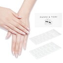 DANNI＆TONI ジェルネイルシール 透明 クリア 男女兼用半硬化タイプ 爪補強保護 防水2週間 長持ち SGS認定済み 安全 オフィス向け通勤 シンプル ハサミ無し 28シール