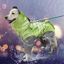 犬レインコート 犬用 ポンチョ ペットレインコートカッパ 雨合羽 防水 防雪 防塵 防風 小型犬 中型犬 大型犬 帽子付き 耐久性 通気 着脱簡単 快適 完全防水 多サイズ (22, グリーン)(4)
