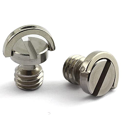 1/4" 3/8"カメラ固定ネジ カメラ取り付けネジ Dリング アルミ合金カメラクイックリリースプレート取り付け 固定ネジ 撮影補助ツール カメラモニター、雲台、三脚、一脚用 2点セット (3/8")